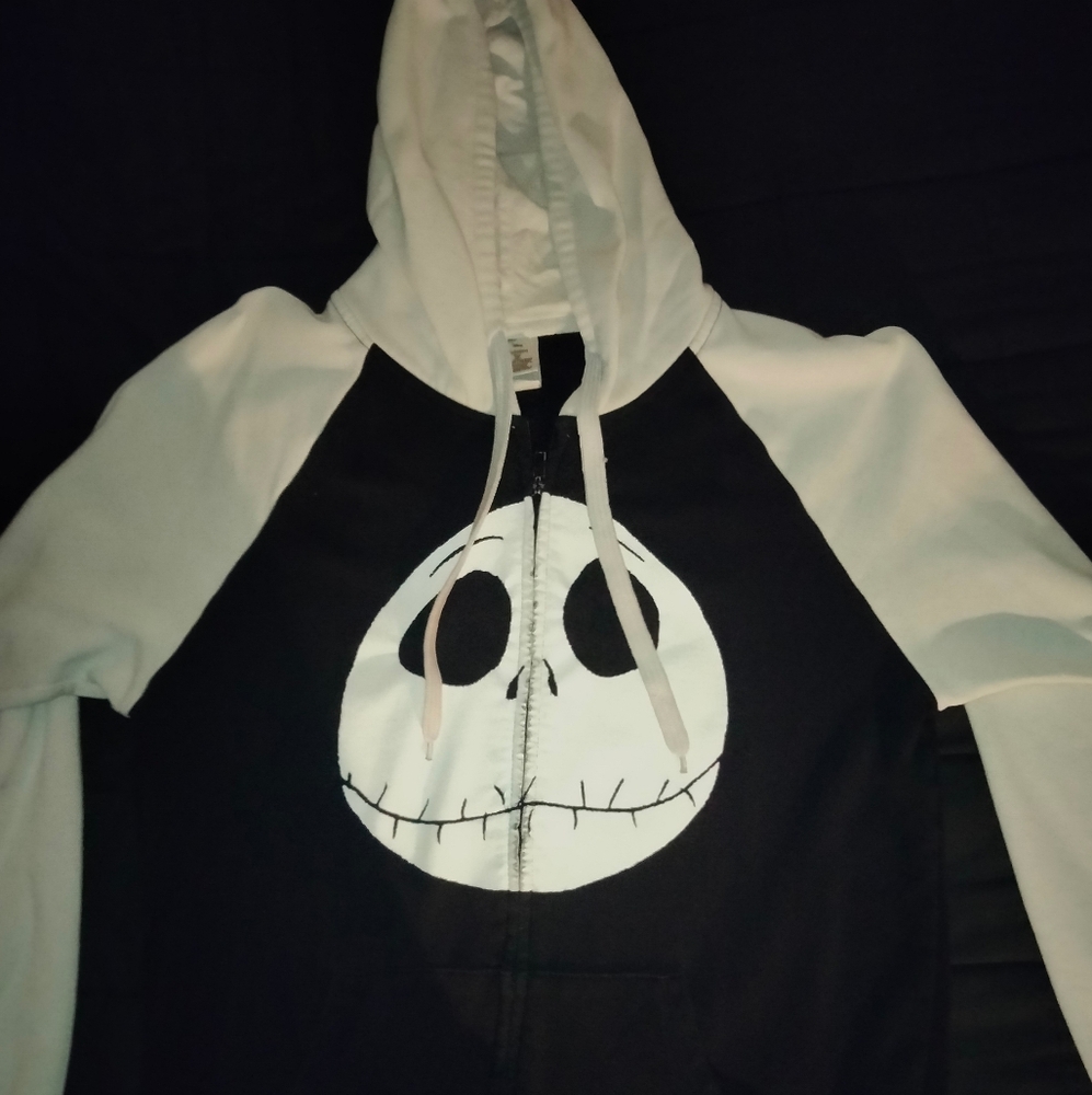 HOT TOPIC The Nightmare Before Christmas Jack Face Contrast Zip Hoodie